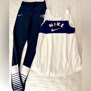 Nike Black and White Leggings and Tank Set